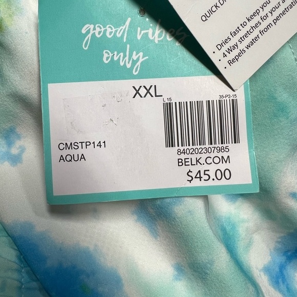 Crown & Ivy Cabana Tie Dye Swim Trunks Size XXL (40-42) - Picture 9 of 10